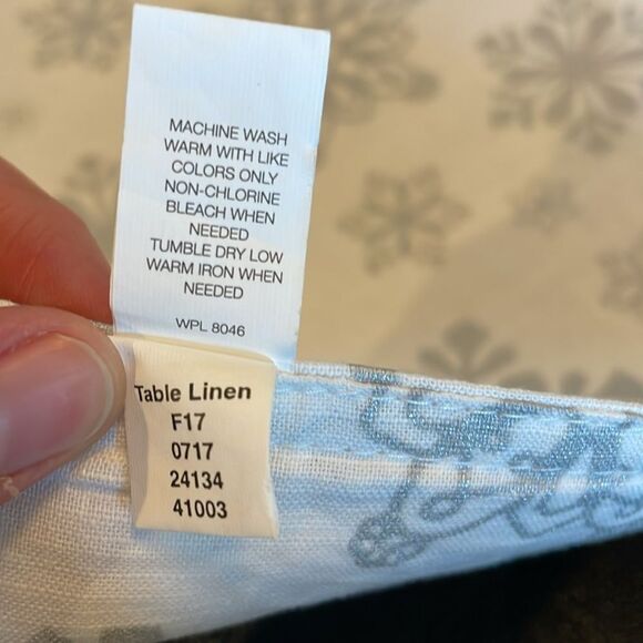 Martha Stewart Collection Table Runner white with Silver stars 14”x68” - Picture 4 of 6